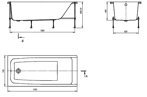 Акриловая ванна Roca Elba 150х75 прямоугольная белая 248509000 Акриловая ванна Roca Elba 150х75 прямоугольная белая 248509000