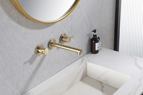 Смеситель для раковины ABBER Emotion AF88121G скрытого монтажа золото матовое Смеситель для раковины ABBER Emotion AF88121G скрытого монтажа золото матовое