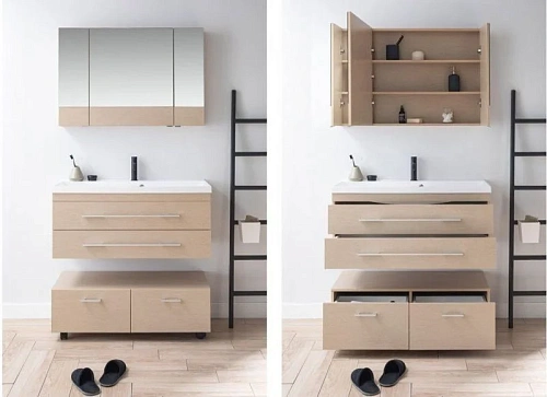 Комплект мебели Aquanet Нота NEW 100 светлый дуб (камерино) 00230305 Комплект мебели Aquanet Нота NEW 100 светлый дуб (камерино) 00230305