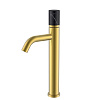 Картинка анонса товара «смеситель для раковины boheme stick 122-mg-mr-b matt gold mramor black»