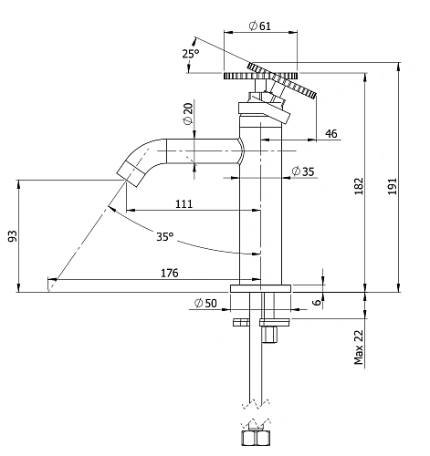 Смеситель для раковины Remer Chrono CH12BO, белый матовый Смеситель для раковины Remer Chrono CH12BO, белый матовый