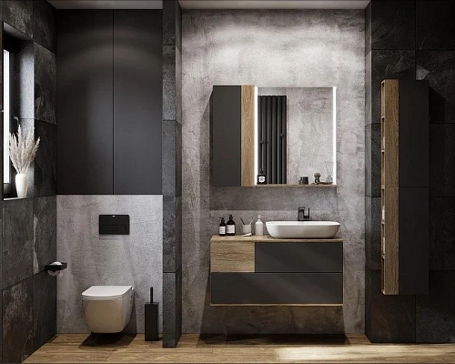 Тумба под раковину Aquaton Терра 85 дуб кантри, антрацит 1A247201TEKA0 Тумба под раковину Aquaton Терра 85 дуб кантри, антрацит 1A247201TEKA0