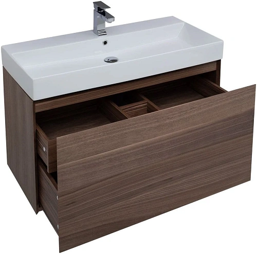 Тумба под раковину Aquanet Нью-Йорк 100 орех 00203949 Тумба под раковину Aquanet Нью-Йорк 100 орех 00203949