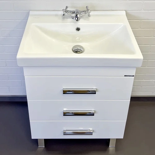 Тумба с раковиной Comforty Никосия 60Н 00-00011160 белый глянец раковина Fest 60 Тумба с раковиной Comforty Никосия 60Н 00-00011160 белый глянец раковина Fest 60