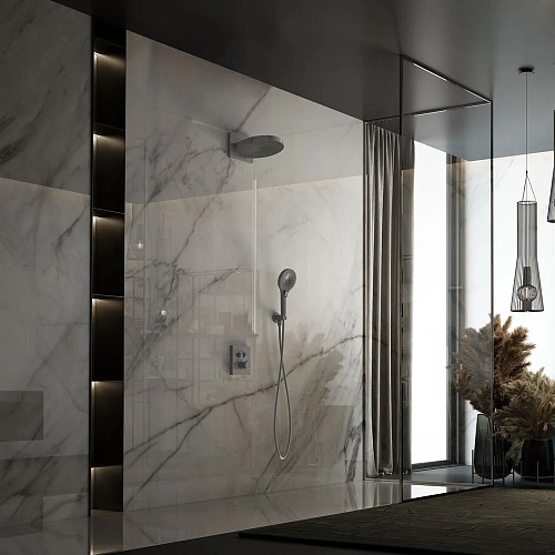 Душевая система Vincea Inspire VSFW-3I21T1GM встраиваемая, термостатический, 2 режима, вороненая ста Душевая система Vincea Inspire VSFW-3I21T1GM встраиваемая, термостатический, 2 режима, вороненая ста