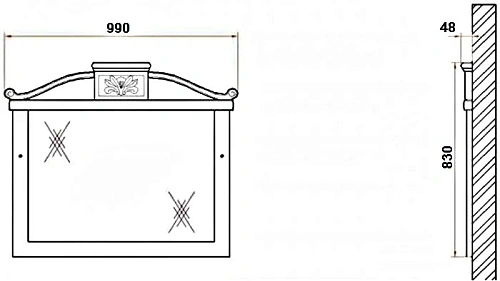 Зеркало BelBagno BB45S/WA 48x1000 мм Зеркало BelBagno BB45S/WA 48x1000 мм