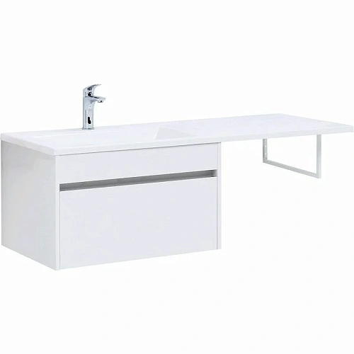 Тумба с раковиной Aquanet Токио 130 L белый (подвесная, 1 ящик) 00239217 Тумба с раковиной Aquanet Токио 130 L белый (подвесная, 1 ящик) 00239217