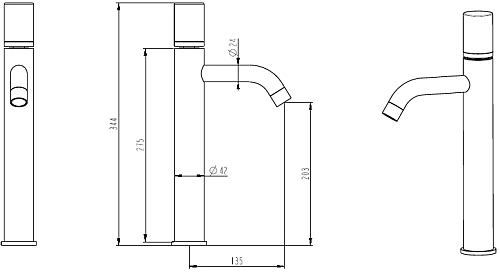 Смеситель для раковины Boheme STICK CHROME DIAMOND GOLD 122-CRG Смеситель для раковины Boheme STICK CHROME DIAMOND GOLD 122-CRG
