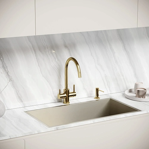 Смеситель для кухни SANCOS Taper SC4012ZG с возможностью подключения фильтра, полированное золото Смеситель для кухни SANCOS Taper SC4012ZG с возможностью подключения фильтра, полированное золото
