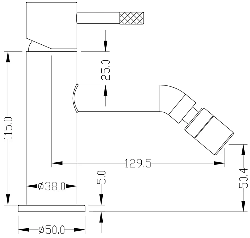 Смеситель для биде Boheme Uno 466-WCR White Chrome Смеситель для биде Boheme Uno 466-WCR White Chrome