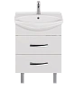 Тумба под раковину DREJA ALDA, 65 см , подвесная/напольная, 2 ящика. белый глянец, под ум. Лагуна 65 99.0404