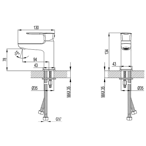 Смеситель для раковины Lemark Basis LM3606C , хром Смеситель для раковины Lemark Basis LM3606C , хром