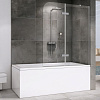 Картинка анонса товара «шторка на ванну abber ewiges wasser ag51120 120 см универсальная, профиль хром, стекло прозрачное»