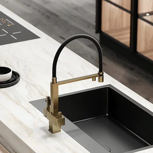 Смеситель для кухни Sancos Moro SC4006BG под фильтр, брашированное золото Смеситель для кухни Sancos Moro SC4006BG под фильтр, брашированное золото