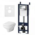 Комплект инсталляции AM.PM Like IS30251.801700 с унитазом, клавишей хром и сиденьем микролифт Комплект инсталляции AM.PM Like IS30251.801700 с унитазом, клавишей хром и сиденьем микролифт