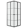 Детальная картинка товара «душевой уголок niagara eco ng-1008-14qkl (80x80x190) квадратная, раздвиж, профиль черный, стекло клетка (4мм)»