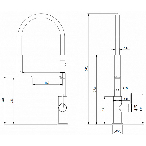 Смеситель для кухни Paulmark TORNADO вороненая сталь To213402-GM Смеситель для кухни Paulmark TORNADO вороненая сталь To213402-GM