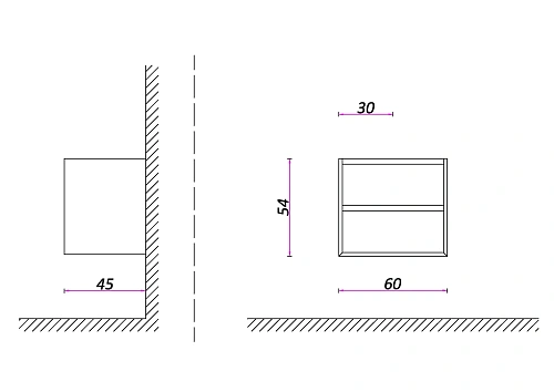 Тумба под раковину NOFER COOL 60x45x54 CL.060.MUD орех Тумба под раковину NOFER COOL 60x45x54 CL.060.MUD орех