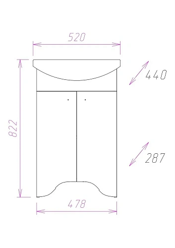 Тумба под раковину Onika ОМЕГА 50.10 105015 Тумба под раковину Onika ОМЕГА 50.10 105015