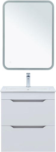 Тумба под раковину Aquanet Практика 60 белый матовый 2 ящика 00330457 напольная/подвесная Тумба под раковину Aquanet Практика 60 белый матовый 2 ящика 00330457 напольная/подвесная