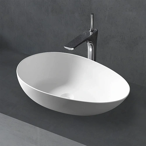 Раковина ABBER Stein AS2615 накладная, белая матовая Раковина ABBER Stein AS2615 накладная, белая матовая