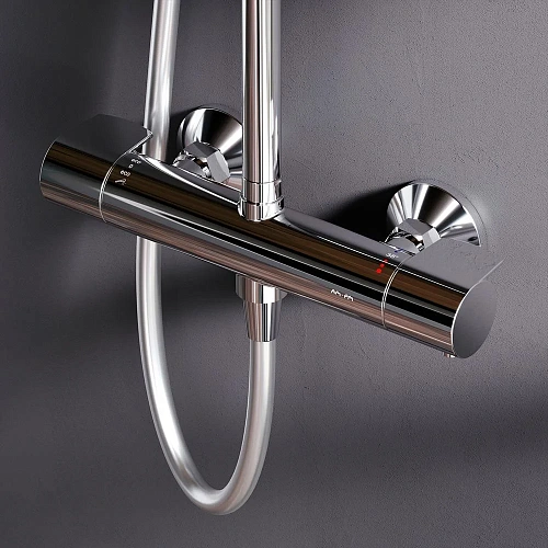 Душевая система AM.PM X-Joy F0785A400 с термостатом, верхний душ 220мм, хром Душевая система AM.PM X-Joy F0785A400 с термостатом, верхний душ 220мм, хром