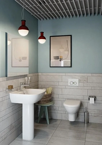 Комплект унитаза с инсталляцией Vitra Zentrum 9012B003-7205 с сиденьем и клавишей смыва хром Комплект унитаза с инсталляцией Vitra Zentrum 9012B003-7205 с сиденьем и клавишей смыва хром