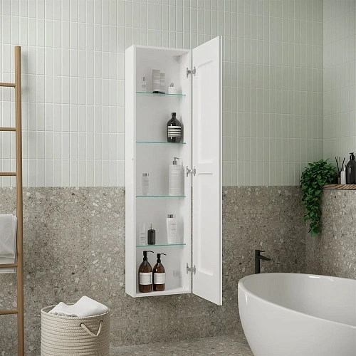 Шкаф-пенал STWORKI Кронборг МВК104 40, с подсветкой, белый 562900 Шкаф-пенал STWORKI Кронборг МВК104 40, с подсветкой, белый 562900