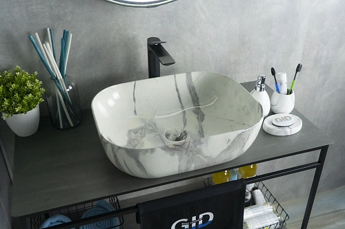 Раковина Gid K397G125 54402 накладная под камень глянцевая 50x40x14 Раковина Gid K397G125 54402 накладная под камень глянцевая 50x40x14