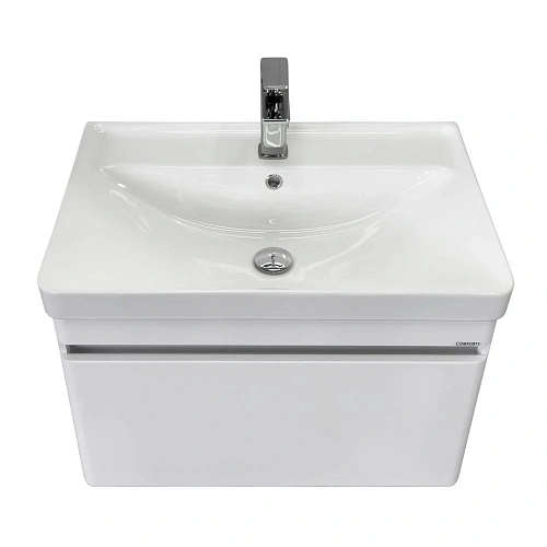 Тумба с раковиной Comforty Валдай-70П 00-00020837 подвесная белый матовый раковина 4470 Тумба с раковиной Comforty Валдай-70П 00-00020837 подвесная белый матовый раковина 4470