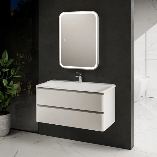 Тумба под раковину AQUAme AQM900410WH S4 подвесная 100 см белый глянец Тумба под раковину AQUAme AQM900410WH S4 подвесная 100 см белый глянец