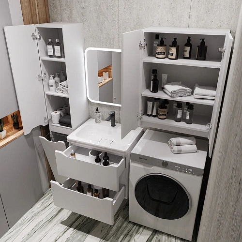 Тумба под раковину Style Line Марелла 60 Люкс антискрейтч белый матовый, PLUS подвесная СС-00002404 Тумба под раковину Style Line Марелла 60 Люкс антискрейтч белый матовый, PLUS подвесная СС-00002404