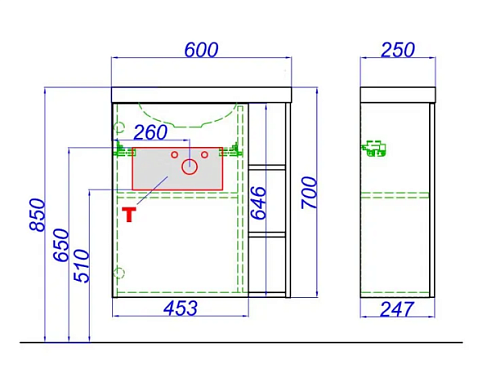Фасад для тумбы Aqwella Alba 45 ALB0706WM белый матовый Фасад для тумбы Aqwella Alba 45 ALB0706WM белый матовый