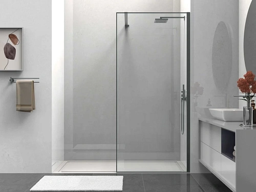 Душевая перегородка Vincea Walk-In VSW-1HS800CLGM, 800x2000, вороненая сталь, стекло прозрачное Душевая перегородка Vincea Walk-In VSW-1HS800CLGM, 800x2000, вороненая сталь, стекло прозрачное