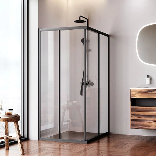 Душевой уголок AM.PM Sunny W87G-403-12090-BT 120x90 черный, стекло прозрачное Душевой уголок AM.PM Sunny W87G-403-12090-BT 120x90 черный, стекло прозрачное