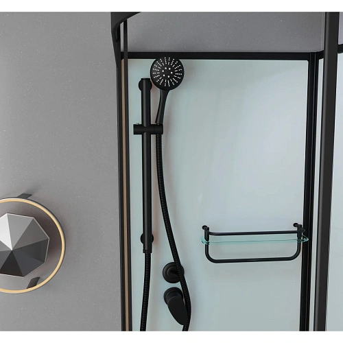 Душевая кабина Frank F412/1 L М левосторонняя Black без крыши черный профиль матовое стекло 120x80 2 20067 Душевая кабина Frank F412/1 L М левосторонняя Black без крыши черный профиль матовое стекло 120x80 2 20067