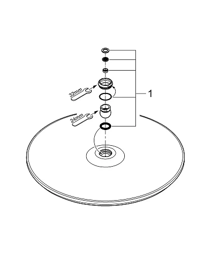 Верхний душ GROHE Rainshower Cosmopolitan 400, с одним режимом, хром (28783000) Верхний душ GROHE Rainshower Cosmopolitan 400, с одним режимом, хром (28783000)