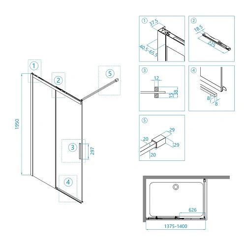 Душевая перегородка RGW Walk In WA-13 34101314-11 Душевая перегородка RGW Walk In WA-13 34101314-11