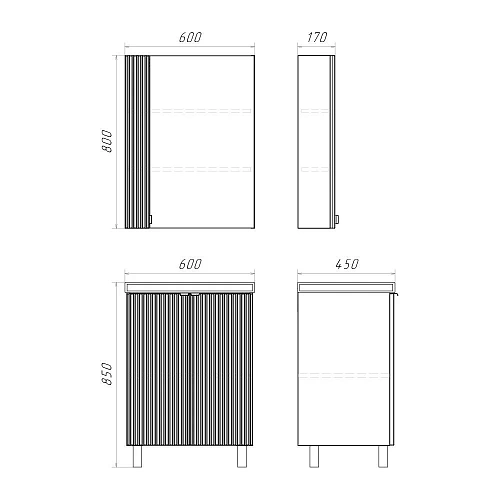 Зеркальный шкаф Comforty Лима 60 00-00019425 антрацит Зеркальный шкаф Comforty Лима 60 00-00019425 антрацит