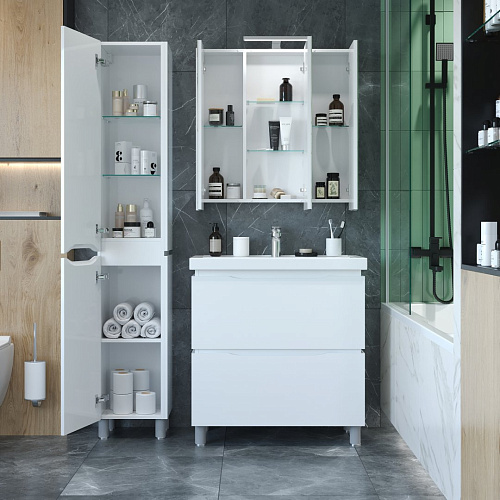 Шкаф-пенал BRIZ Милана п-35 левый 226 04-00035-00 01 БЕЛ белый Шкаф-пенал BRIZ Милана п-35 левый 226 04-00035-00 01 БЕЛ белый