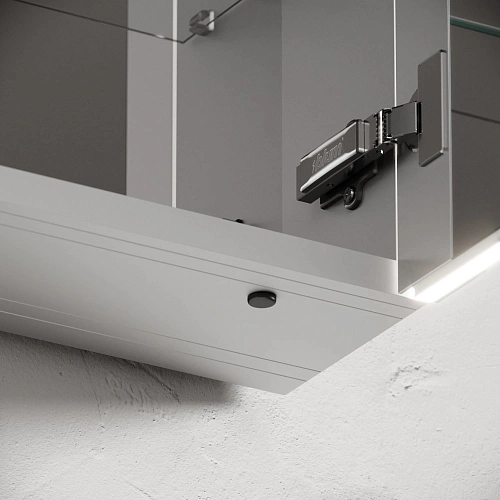 Зеркальный шкаф Sancos Evoke SC8090 900x700х136 мм из алюминия с LED подсветкой Зеркальный шкаф Sancos Evoke SC8090 900x700х136 мм из алюминия с LED подсветкой