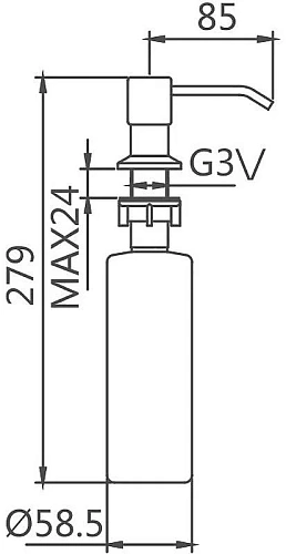 Дозатор жидкого мыла Haiba HB403 для кухонной мойки металл Дозатор жидкого мыла Haiba HB403 для кухонной мойки металл