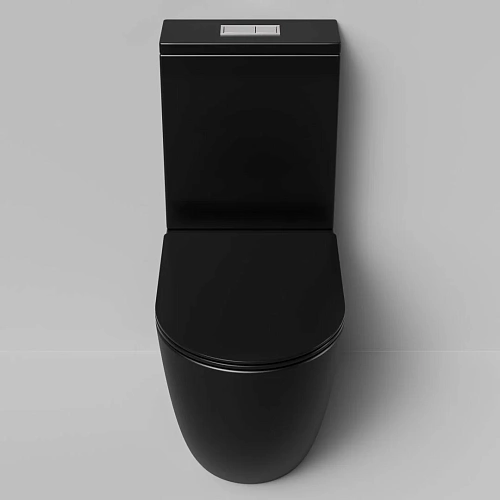 Унитаз напольный GROSSMAN GR-4494BMSQ 64x36x83,5 черный матовый, безободковый, торнадо с тонкой крышкой Унитаз напольный GROSSMAN GR-4494BMSQ 64x36x83,5 черный матовый, безободковый, торнадо с тонкой крышкой