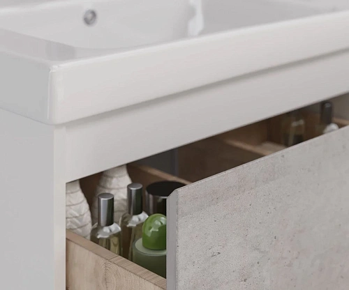 Тумба под раковину Lemark COMBI 100 см подвесная/напольная, бетон/белый LM03C100T-Beton Тумба под раковину Lemark COMBI 100 см подвесная/напольная, бетон/белый LM03C100T-Beton