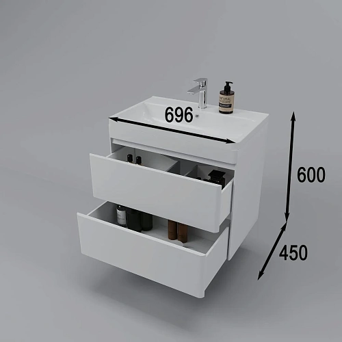 Тумба под раковину Style Line Атлантика 70, Люкс антискрейч, PLUS подвесная СС-00002339 Тумба под раковину Style Line Атлантика 70, Люкс антискрейч, PLUS подвесная СС-00002339