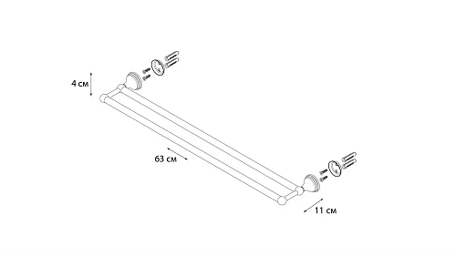 Полотенцедержатель двойной Grampus Laguna GR-7802 Полотенцедержатель двойной Grampus Laguna GR-7802