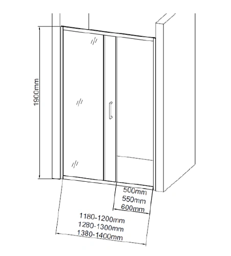 Душевая дверь Aquanet SD-1200A 120, прозрачное стекло 00209406 Душевая дверь Aquanet SD-1200A 120, прозрачное стекло 00209406