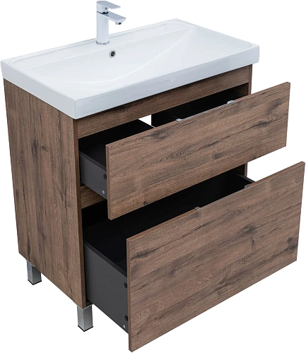 Тумба под раковину Aquanet Алвита New 80 00344129 напольная, дуб веллингтон табак Тумба под раковину Aquanet Алвита New 80 00344129 напольная, дуб веллингтон табак
