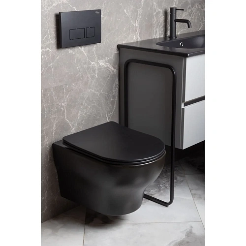 Унитаз подвесной Boheme FIORE 978-SET-B черный матовый c крышкой Унитаз подвесной Boheme FIORE 978-SET-B черный матовый c крышкой
