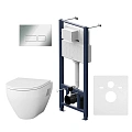 Комплект унитаза AM.PM Spirit V2.0 FlashClean IS47051.701738 с инсталляцией, сиденьем микролифт и клавишей смыва Комплект унитаза AM.PM Spirit V2.0 FlashClean IS47051.701738 с инсталляцией, сиденьем микролифт и клавишей смыва